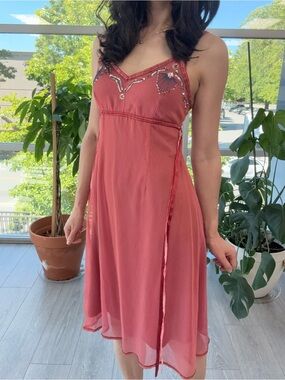 Y2K Fairycore Smart Set beaded Slip Dress